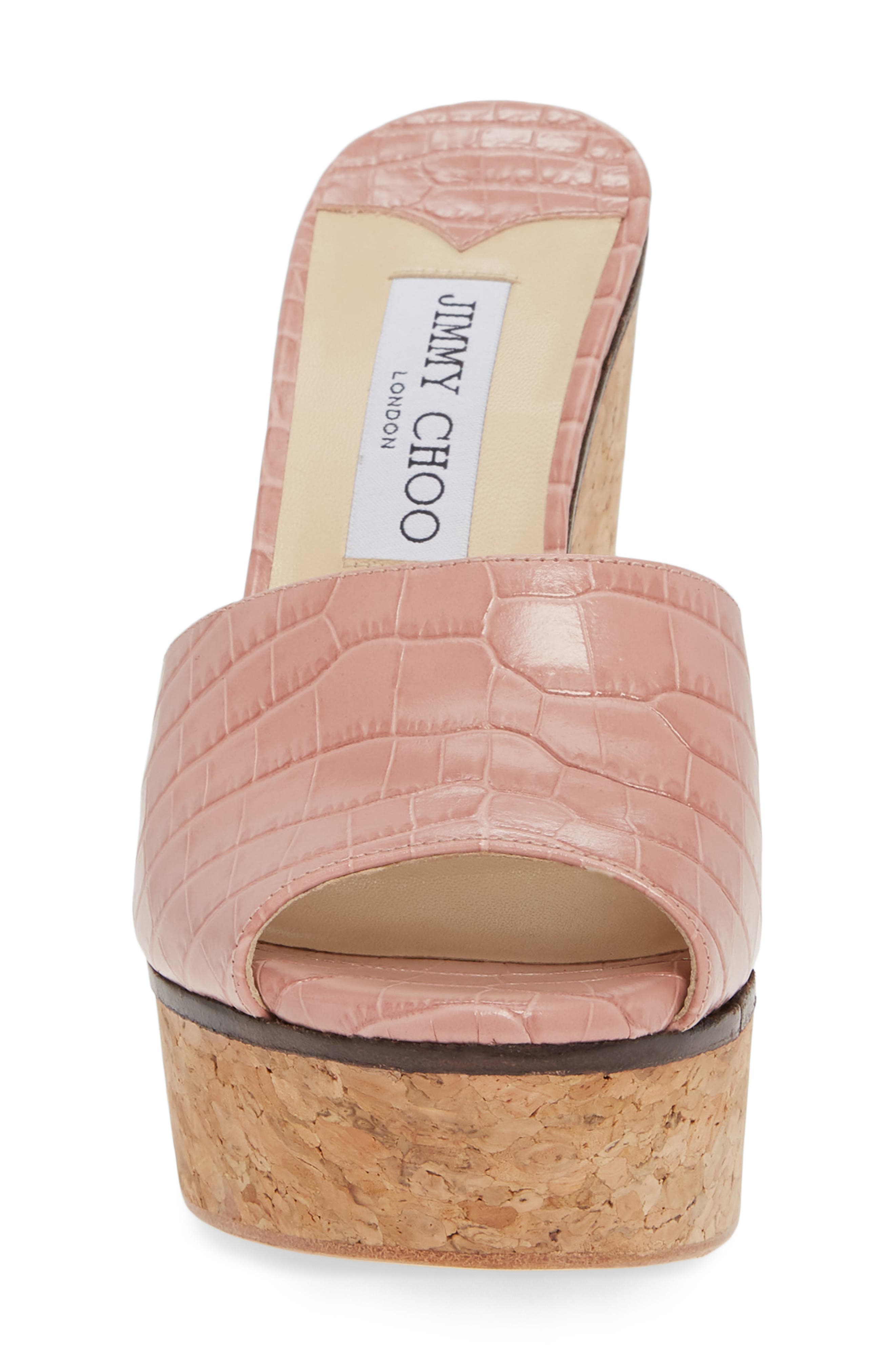 Deedee Croc Embossed Wedge Sandal, Alternate, color, BLUSH