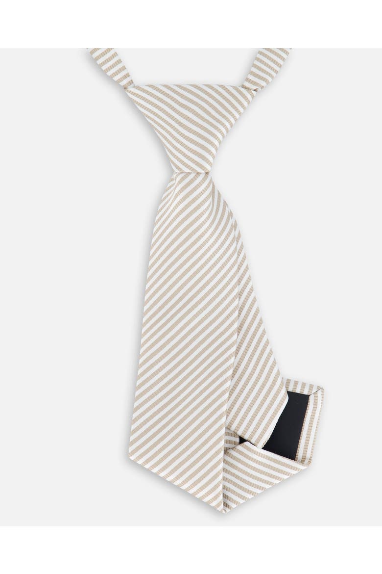 Boy's Neck Tie Light Taupe Striped, Alternate, color, Light Taupe Striped