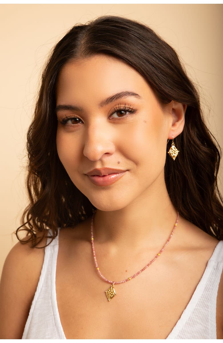 Seven Saints Aquarius Zodiac Gemstone Choker Necklace, Alternate, color, Gold