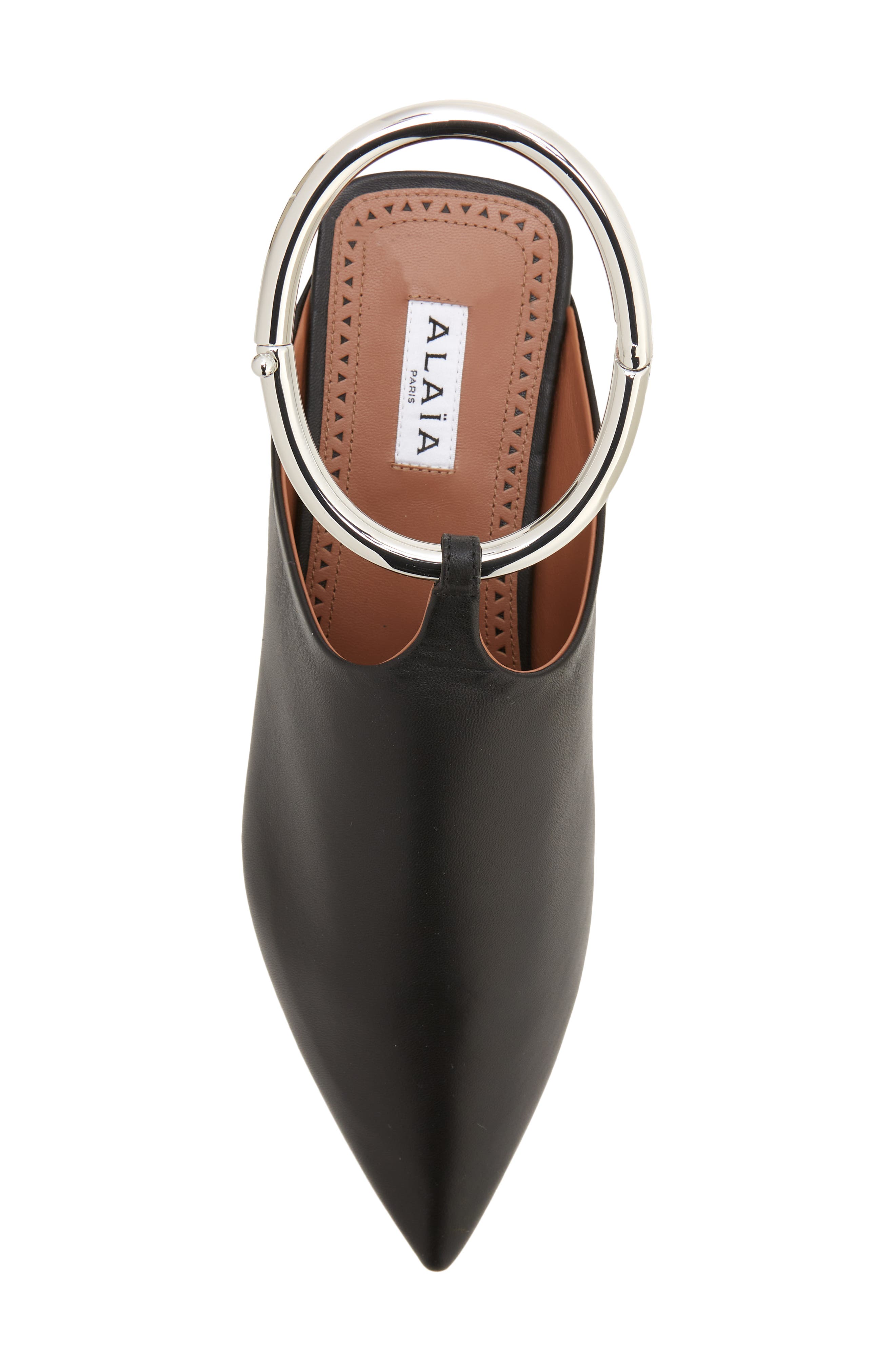 Alaïa Ankle Strap Flat, Alternate, color, 