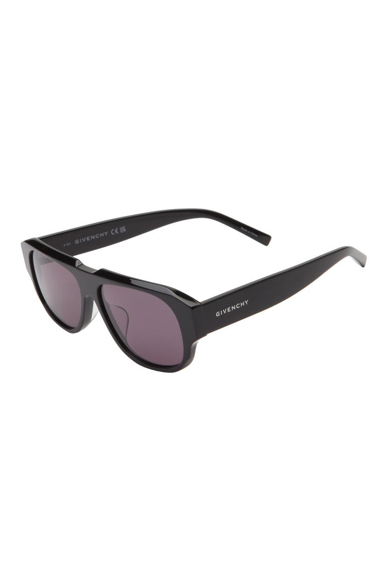 GV Day 54mm Geometric Sunglasses, Alternate, color, SHINY BLACK / SMOKE