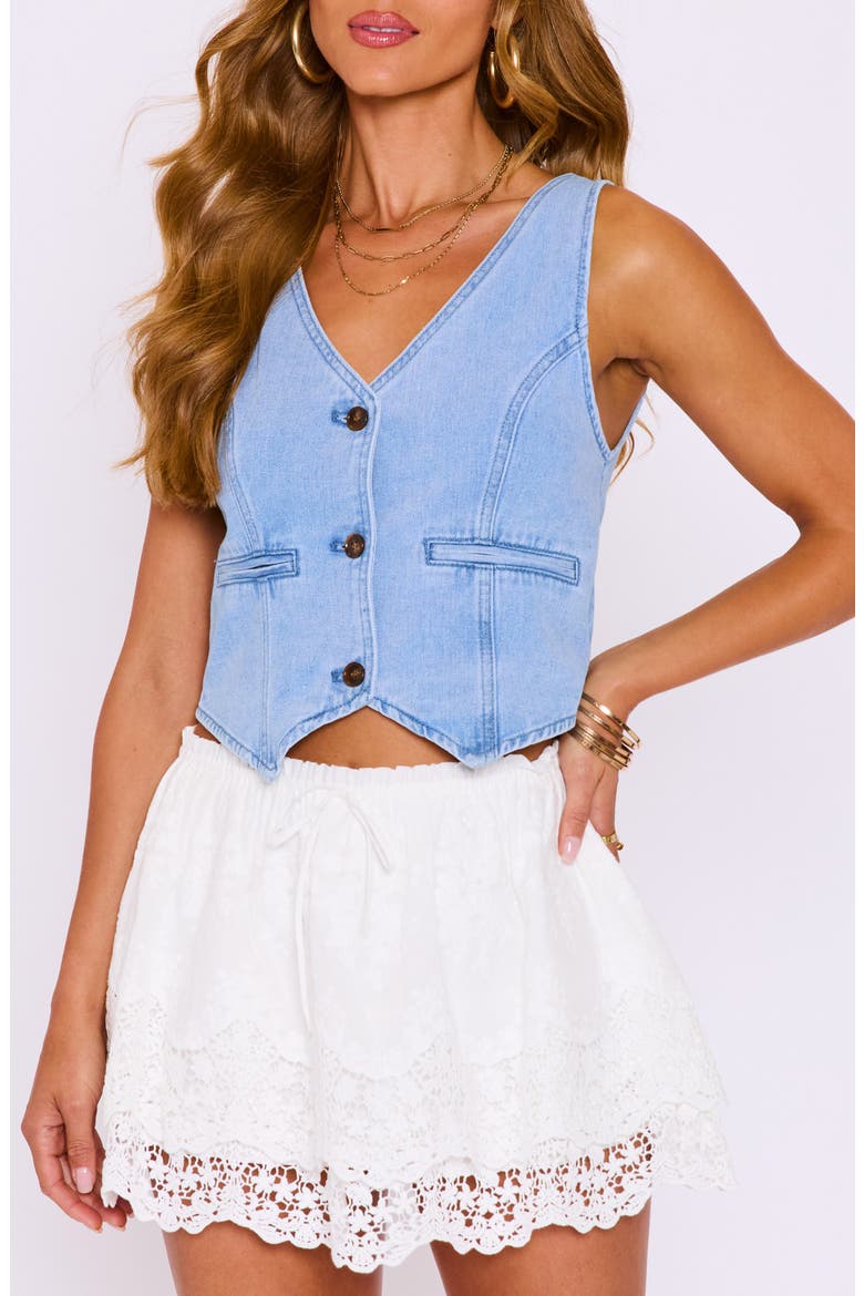 Tori Denim Vest, Main, color, LIGHT WASH