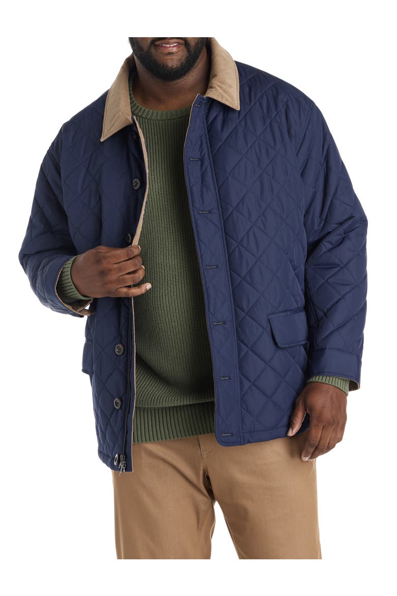 Quilted Walking Coat, Main, color, PEACOAT