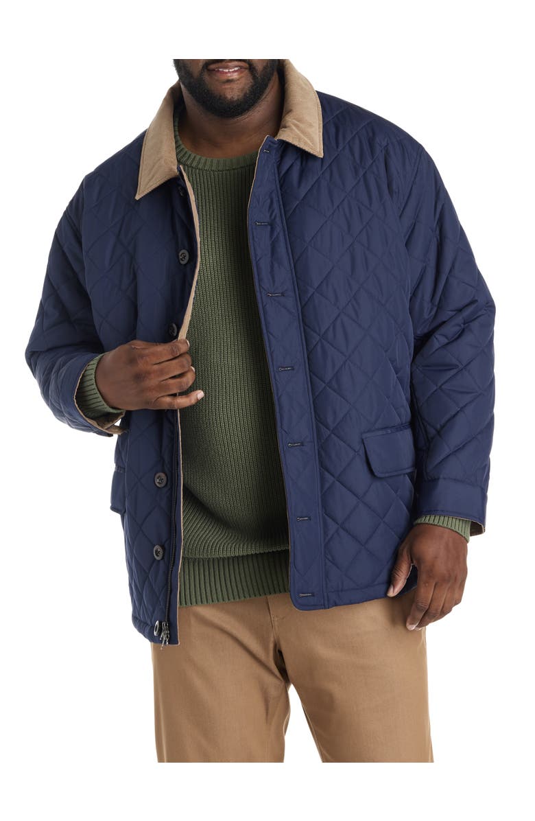 Oak Hill by DXL Quilted Walking Coat, Main, color, Peacoat