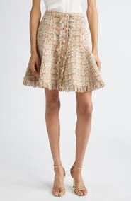 Cinq à Sept Adeline Metallic Bouclé Skirt