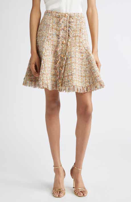 Cinq à Sept Adeline Metallic Bouclé Skirt