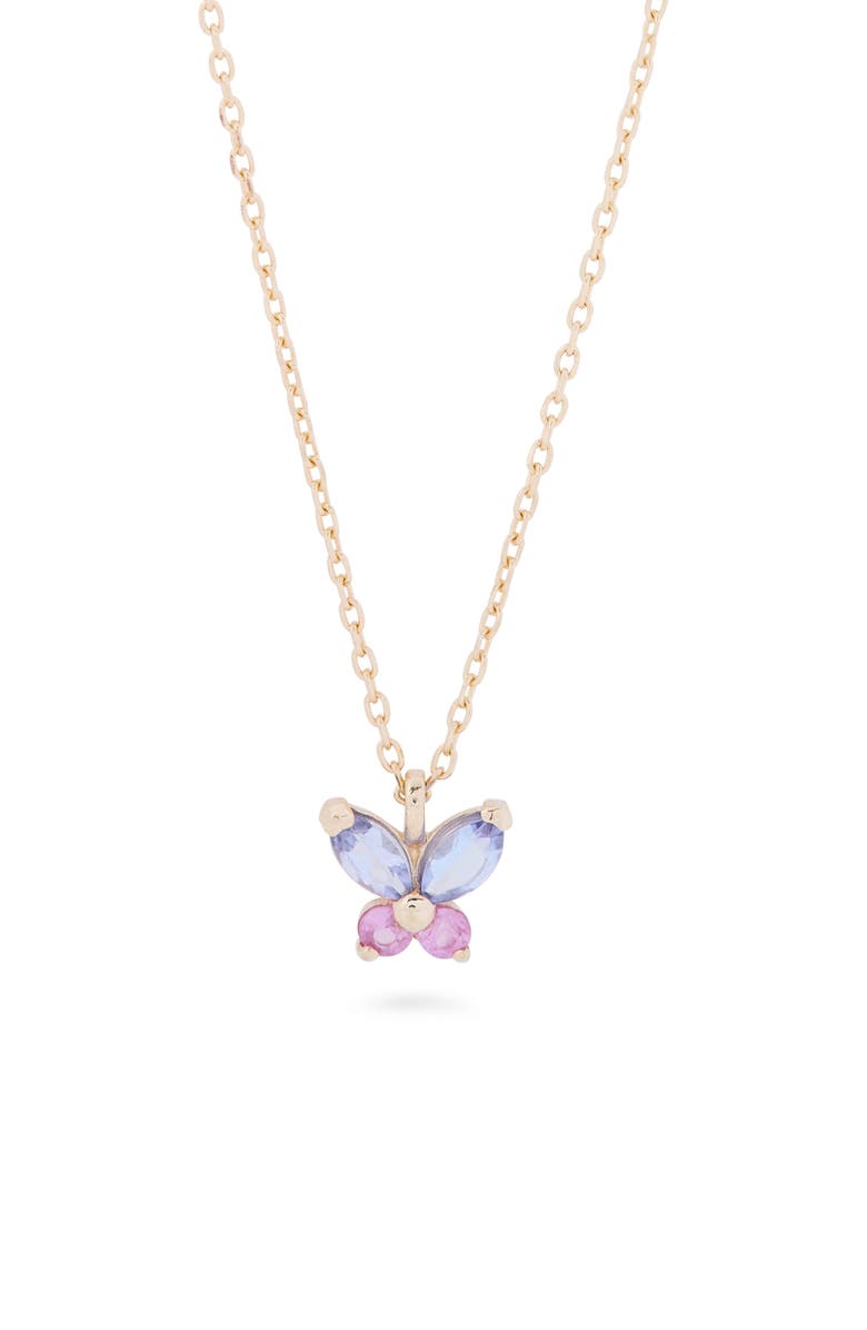 STONE AND STRAND Pastel Sapphire Butterfly Pendant Necklace, Main, color, 