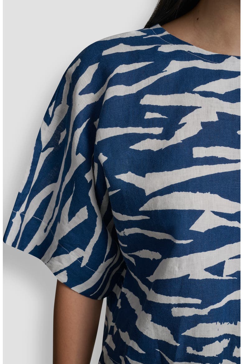 Pattern Boxy Linen Top, Alternate, color, TIDAL BREAK