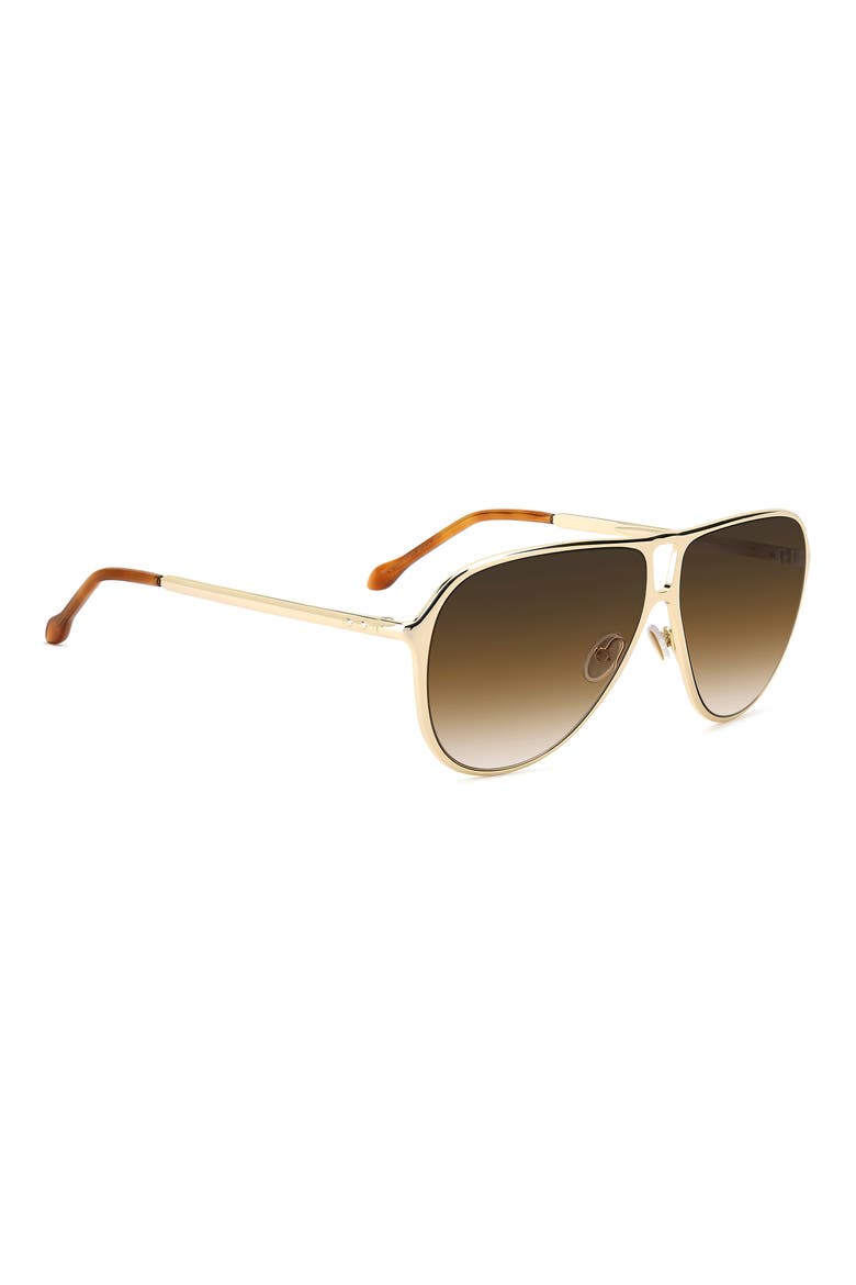 60mm Gradient Pilot Sunglasses, Alternate, color, GOLD/BROWN