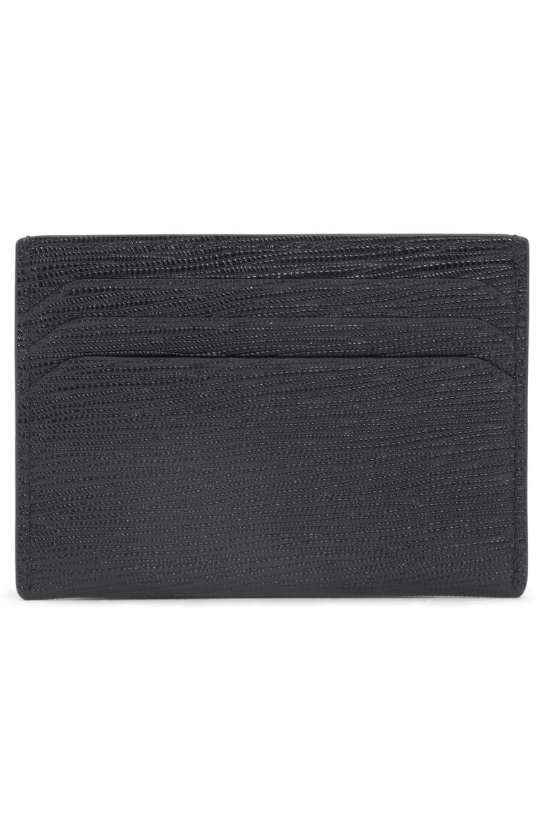 TUMI Nassau Slim Leather Card Case, Alternate, color, Black Embossed