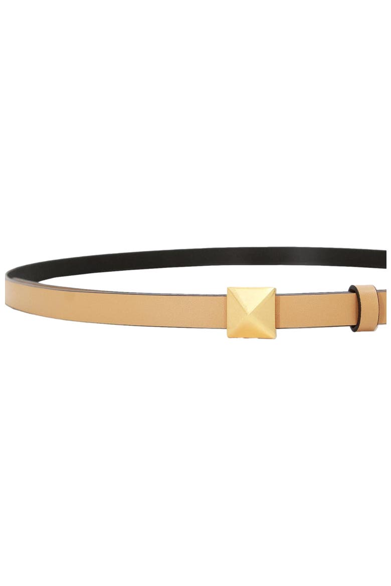 Cleopatra Pyramid Stud Leather Belt, Alternate, color, Tan/Black