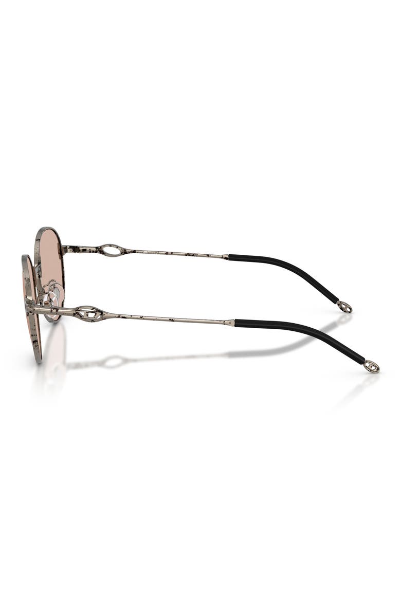 52mm Round Sunglasses, Alternate, color, PAPER TRANSFER SILVER / BROWN