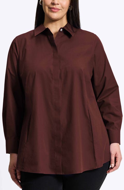 Cici Non-Iron Tunic Blouse (Plus Size)