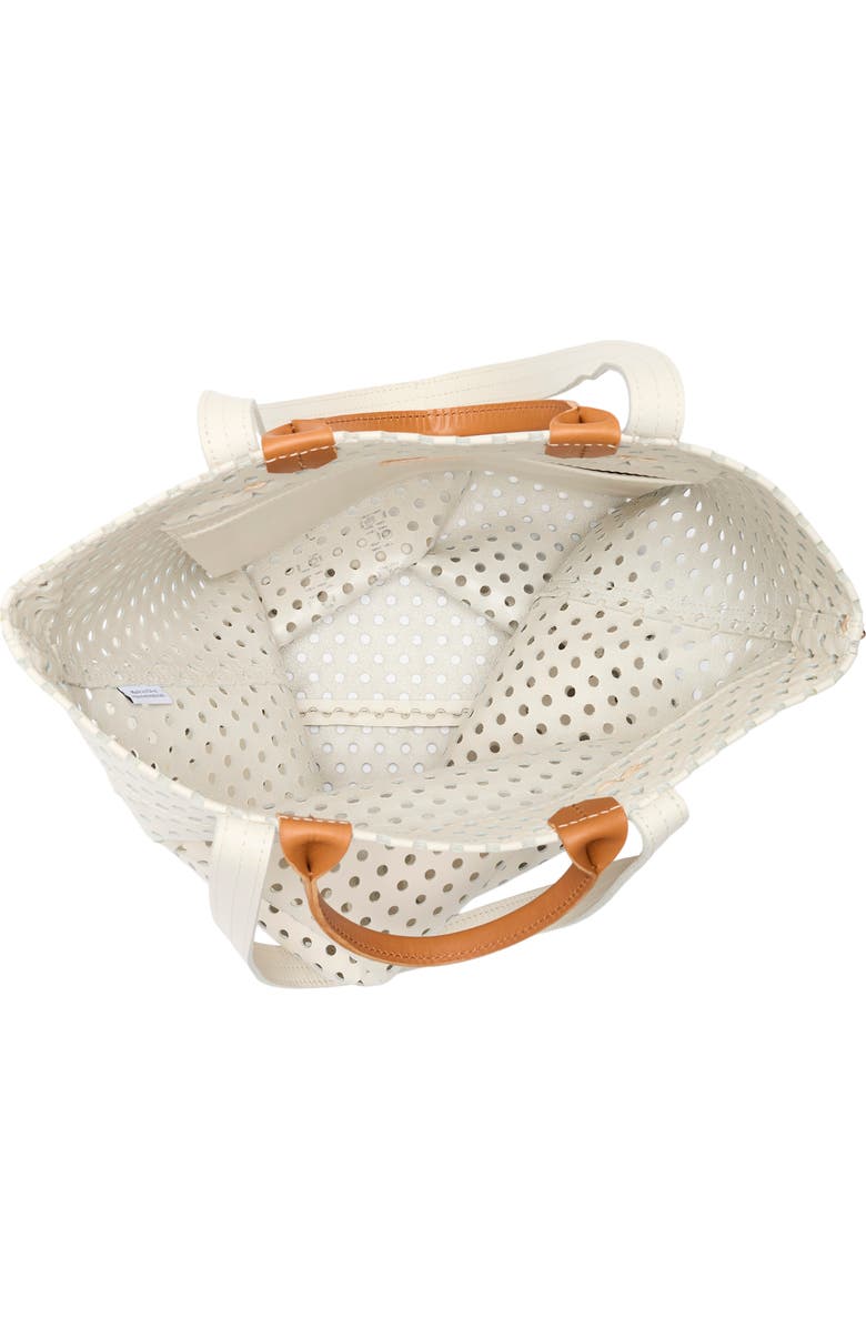 Clare V. Micheline Perforated Leather Tote, Alternate, color, Cream