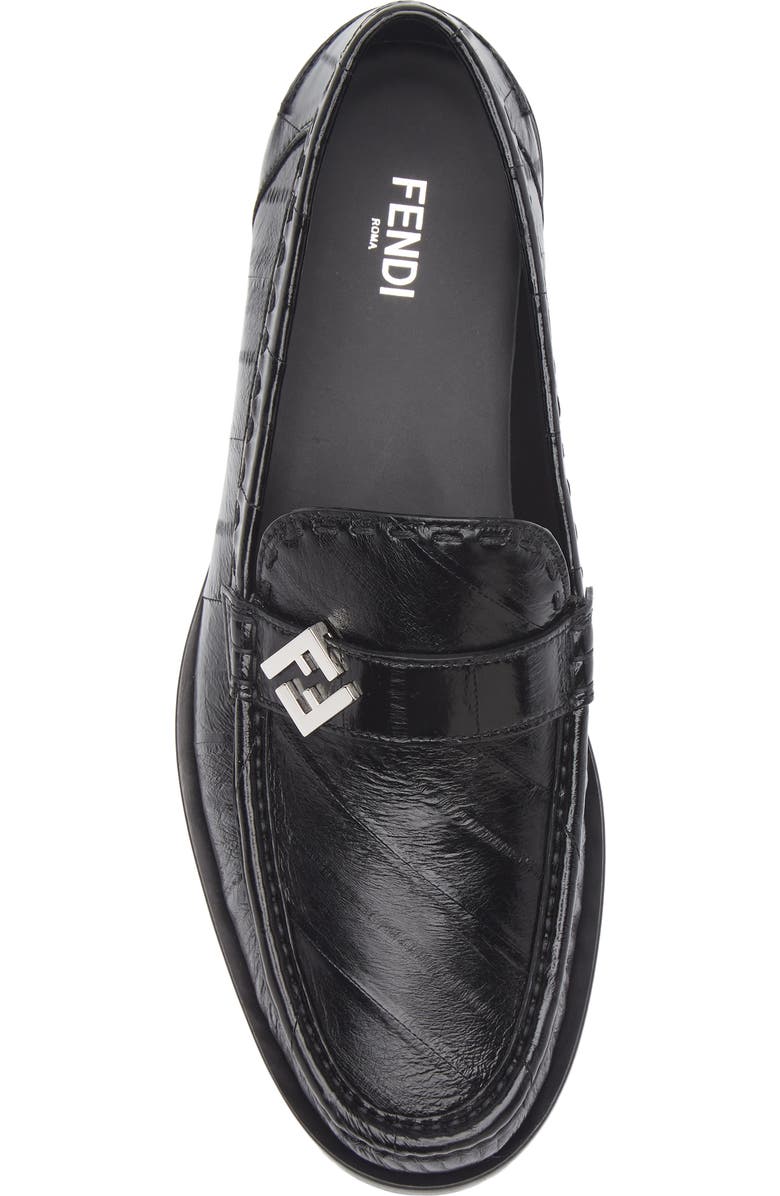 Fendi FF Metal Loafer, Alternate, color, Nero