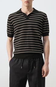 MANGO Stripe Knit Polo