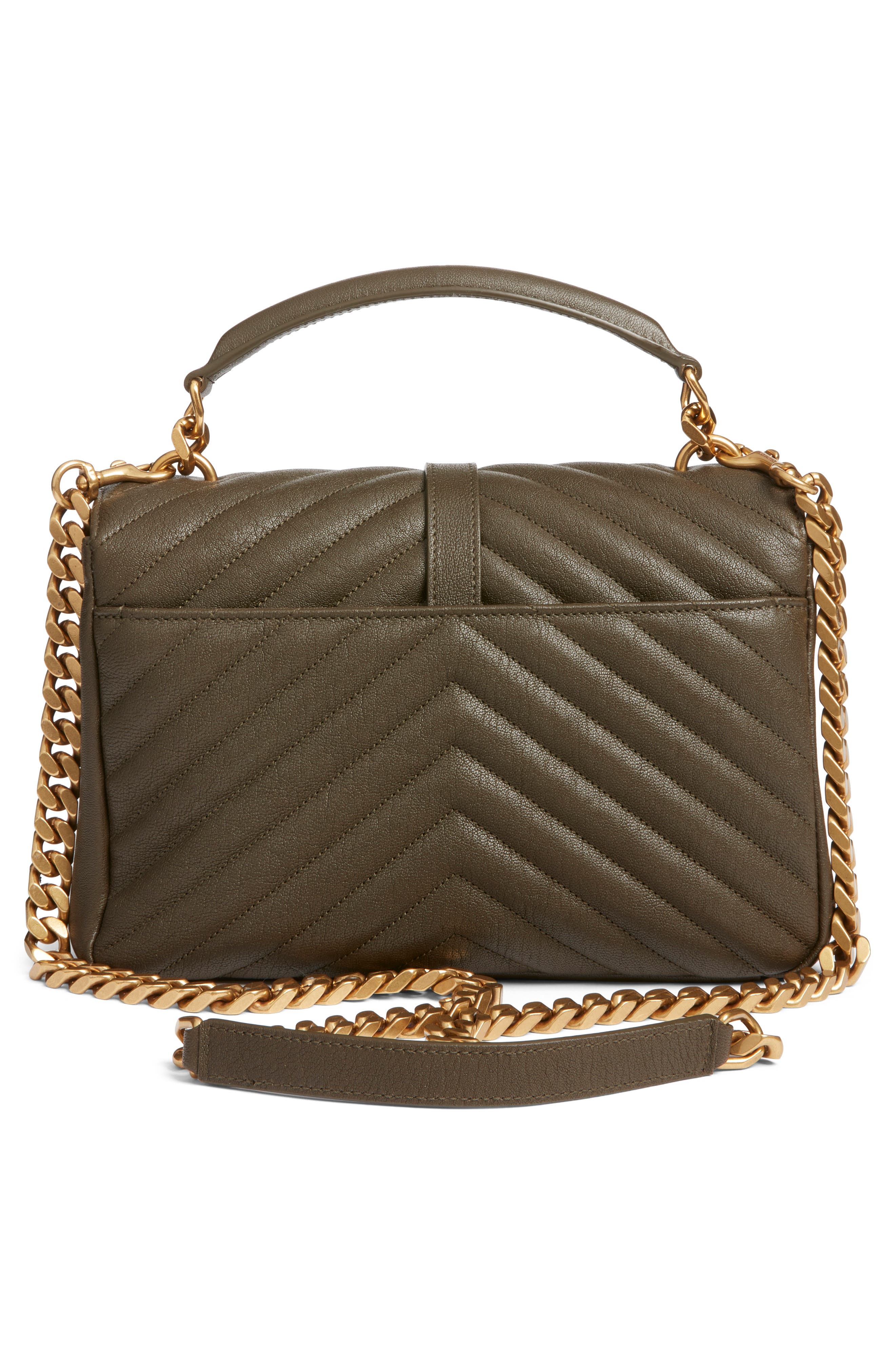 Saint Laurent Medium College Matelassé Leather Shoulder Bag, Alternate, color, 