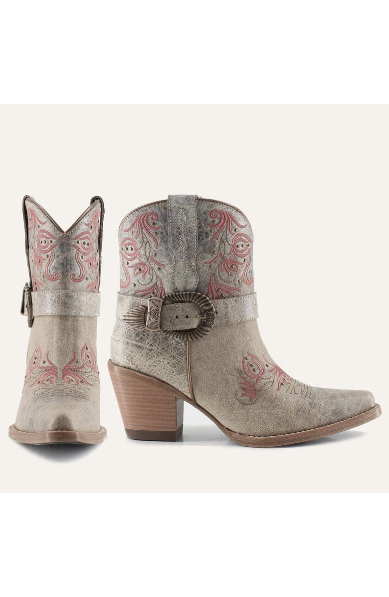 Buck & Brana Madison Leather Boots, Alternate, color, White/Grey