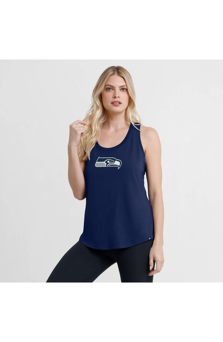FANATICS Women's Fanatics College Navy Seattle Seahawks Iron Fan Tank Top, Alternate, color, College Navy