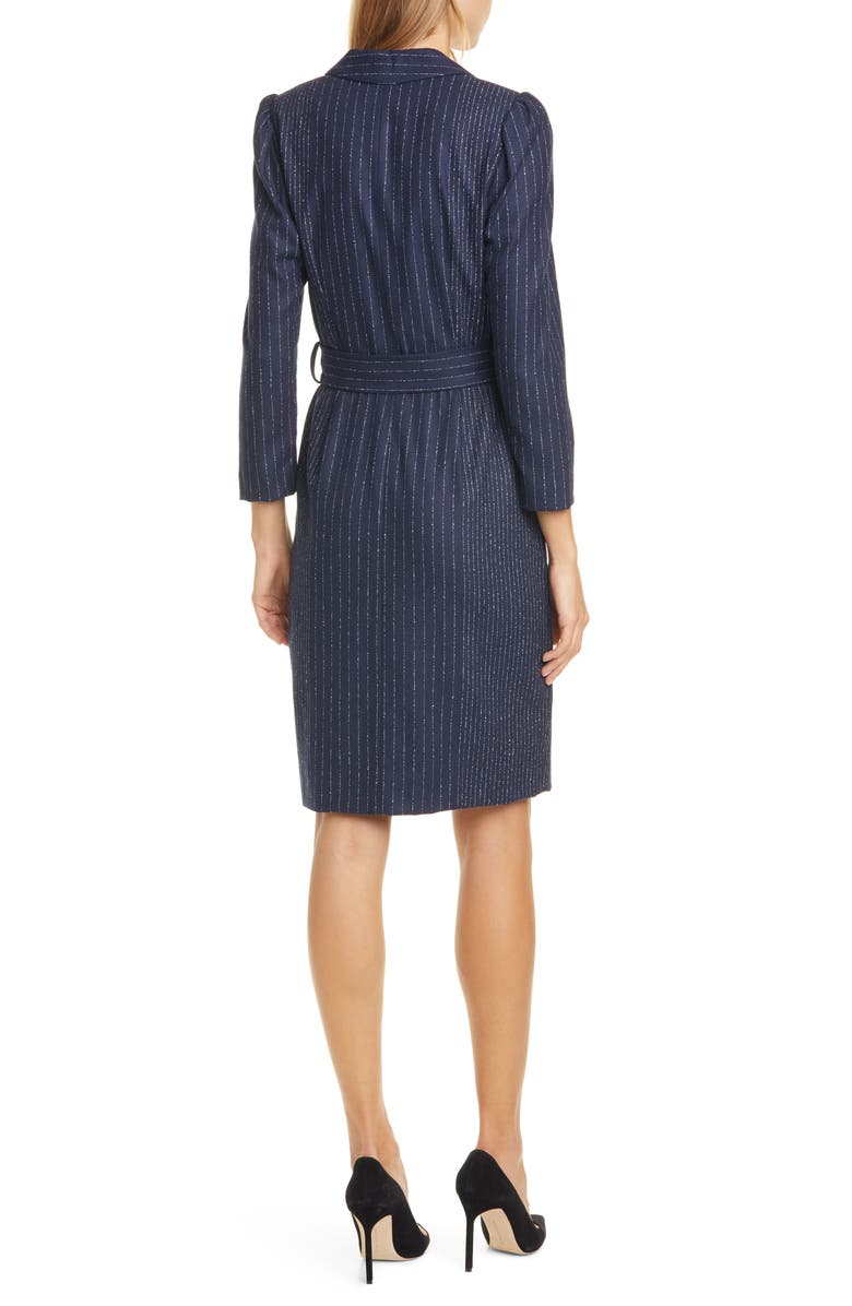 Tailored by Rebecca Taylor Mixed Pinstripe Long Sleeve Blazer Dress, Alternate, color,