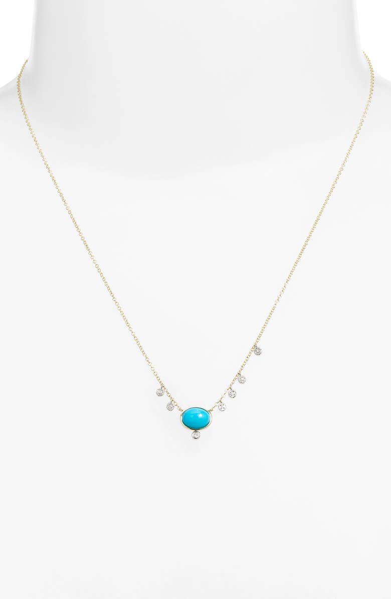Meira T Turquoise & Diamond Pavé Charms Pendant Necklace, Alternate, color, Turquoise