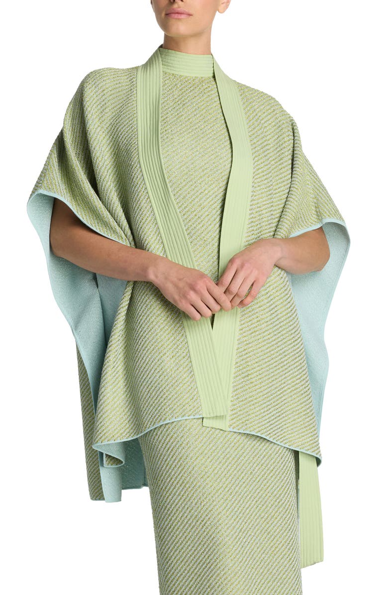 St. John Evening Sequin Twill Knit Cape, Main, color, 