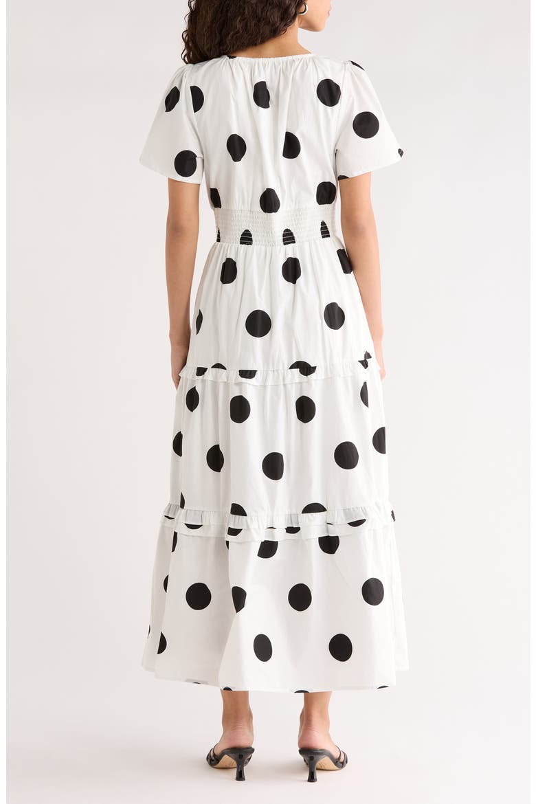 Haylie A-Line Dress, Alternate, color, WHT-BLKDOT