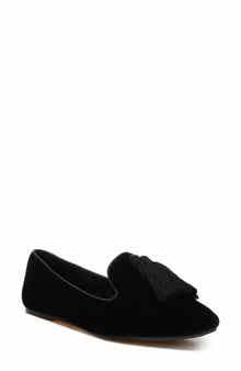 Rag & Co Tromso Tassel Detail Velvet Loafer