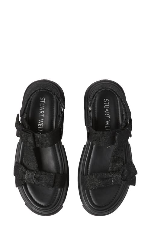 Stuart Weitzman Sofia Nolita Slingback-sandalen Aus Leder Mit Schleife In Black