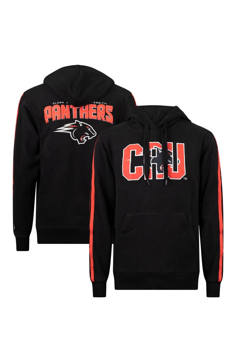 FISLL Men's FISLL Black Clark Atlanta University Panthers Oversized Stripes Pullover Hoodie, Alternate, color, 