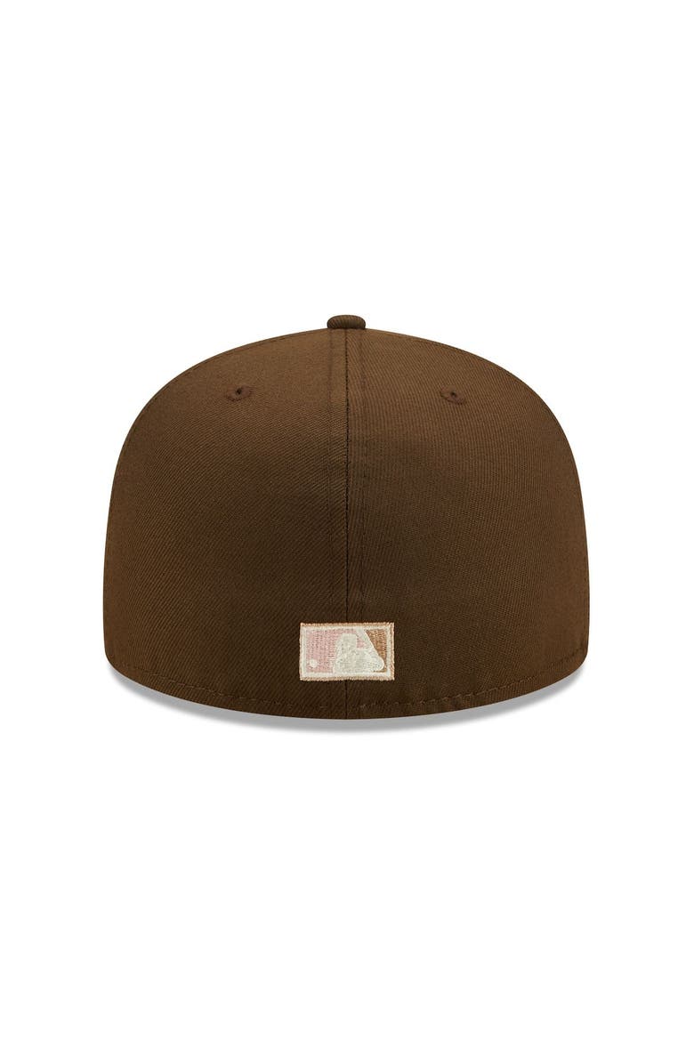 New Era Men's New Era Brown Pittsburgh Pirates Pink Undervisor 59FIFTY Fitted Hat, Alternate, color,