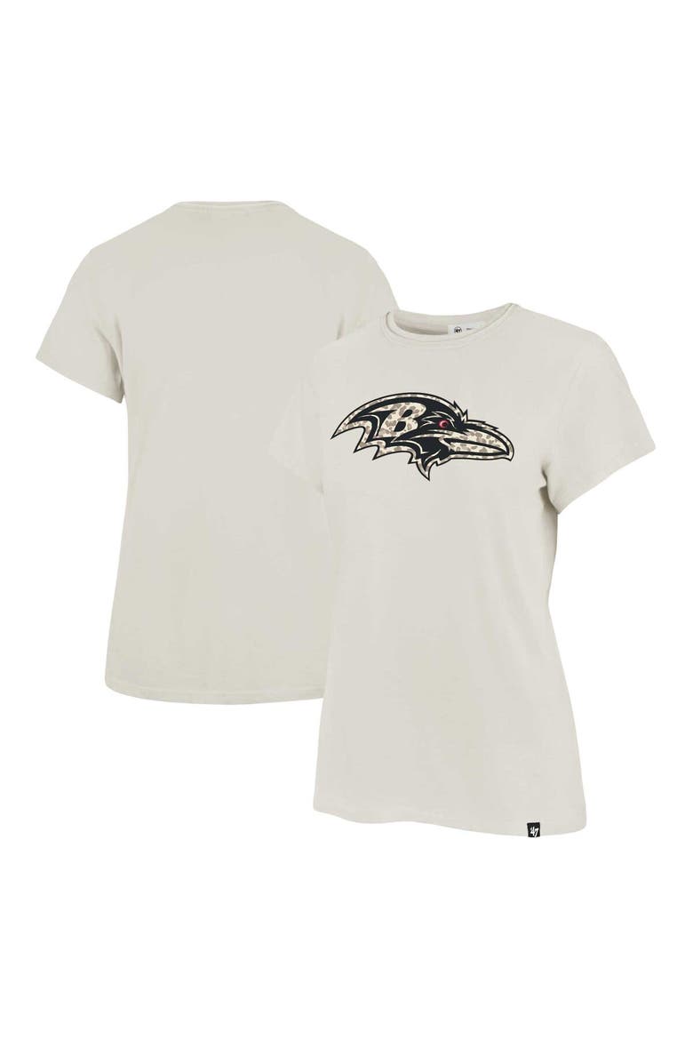 Women's '47 Cream Baltimore Ravens Panthera Frankie T-Shirt, Alternate, color, Cream