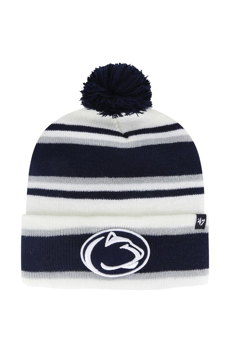 '47 Youth '47  White Penn State Nittany Lions Stripling Cuffed Knit Hat with Pom, Main, color, 