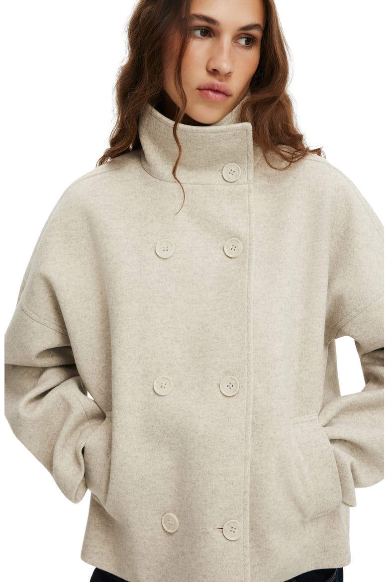 Women's Funnel Neck Coat, Alternate, color, Oatmeal