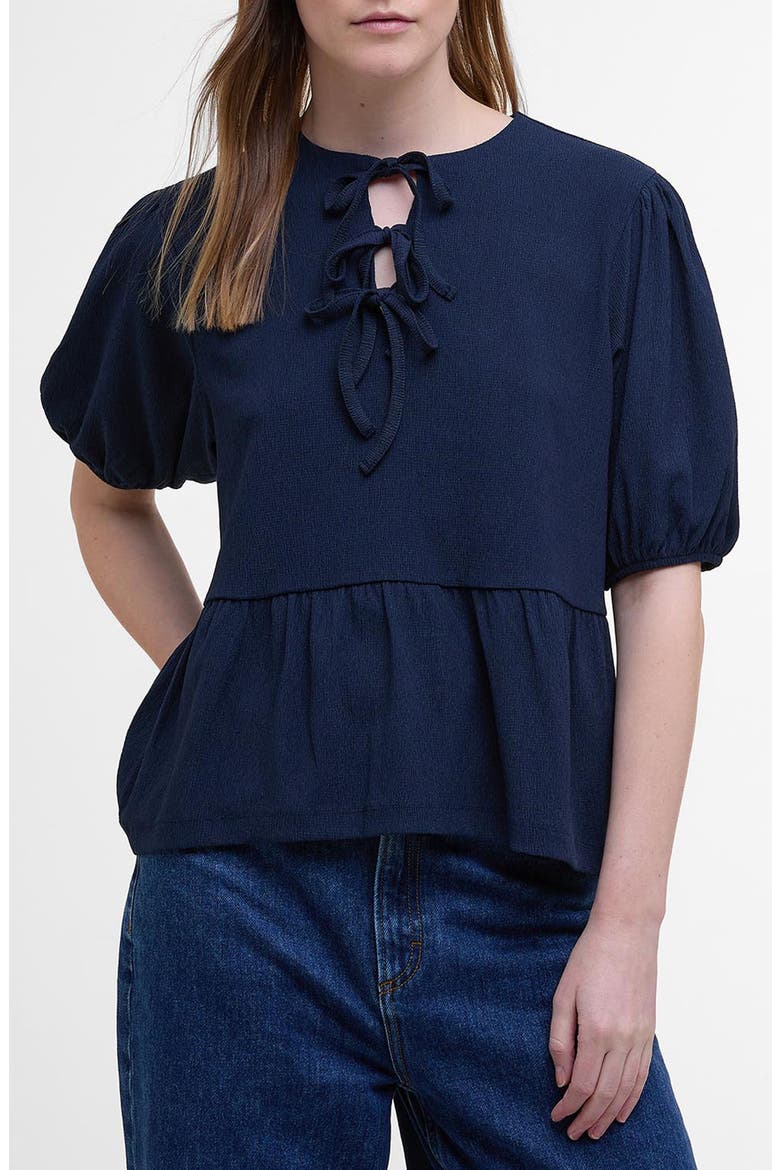 Louise Peplum Shirt, Main, color, NAVY
