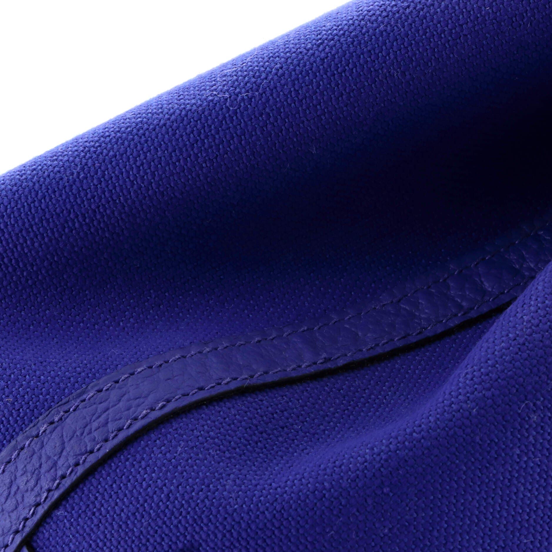 Pre-Owned Hermes Garden Party Tote Toile and Leather 30, Alternate, color, Bleu Electrique