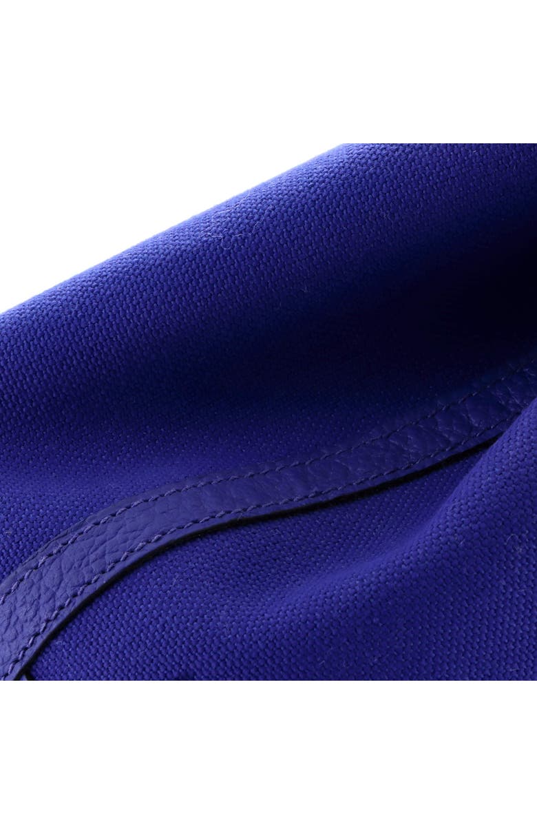 Pre-Owned Hermes Garden Party Tote Toile and Leather 30, Alternate, color, Bleu Electrique