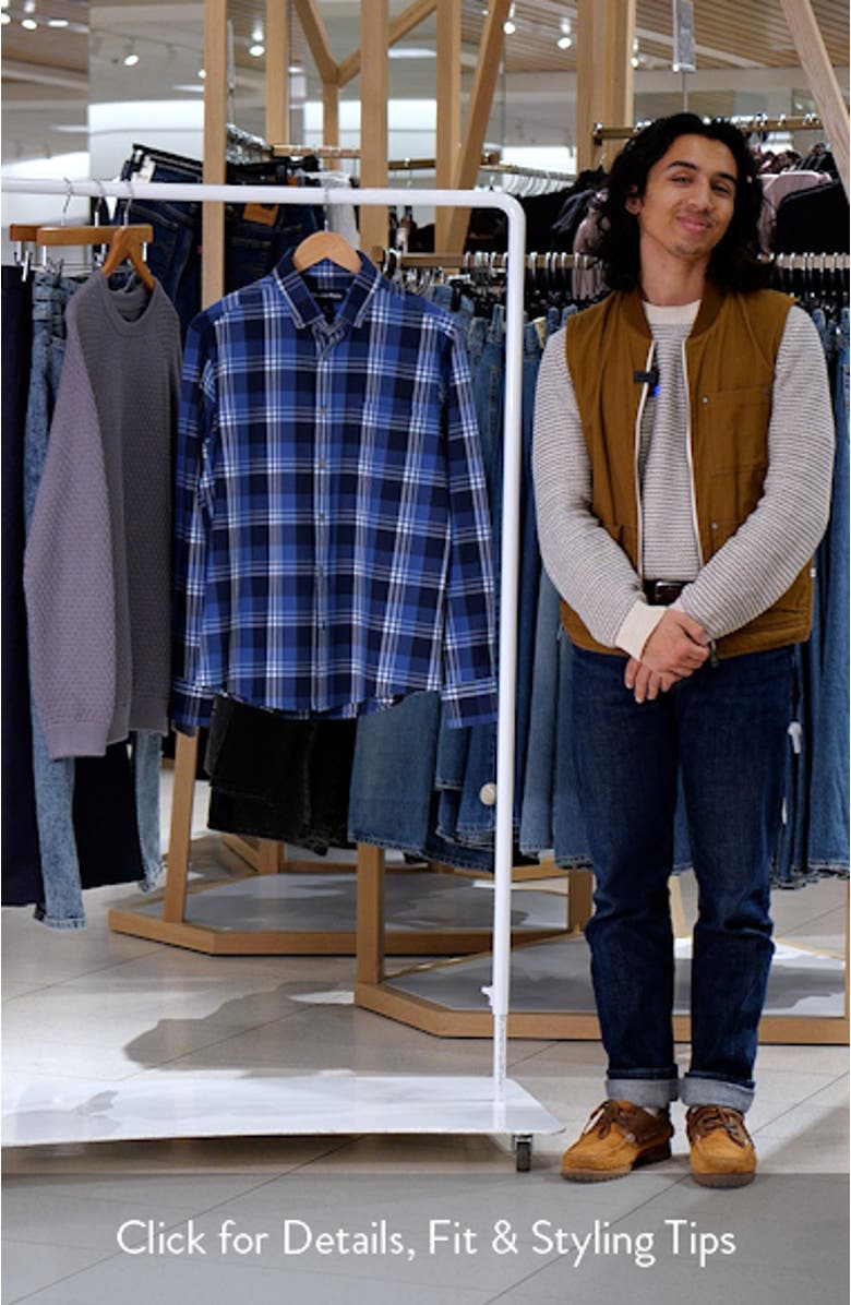 City Plaid Stretch Flannel Button-Down Shirt, sales video thumbnail