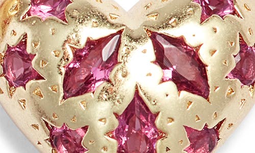 Kendra Scott Holland Heart Stud Earrings In Gold Pink Crystal