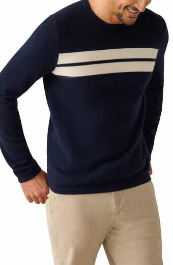 Faherty Cashmere Stripe Crewneck Sweater