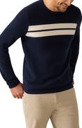 Faherty Cashmere Stripe Crewneck Sweater