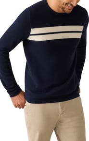 Faherty Cashmere Stripe Crewneck Sweater