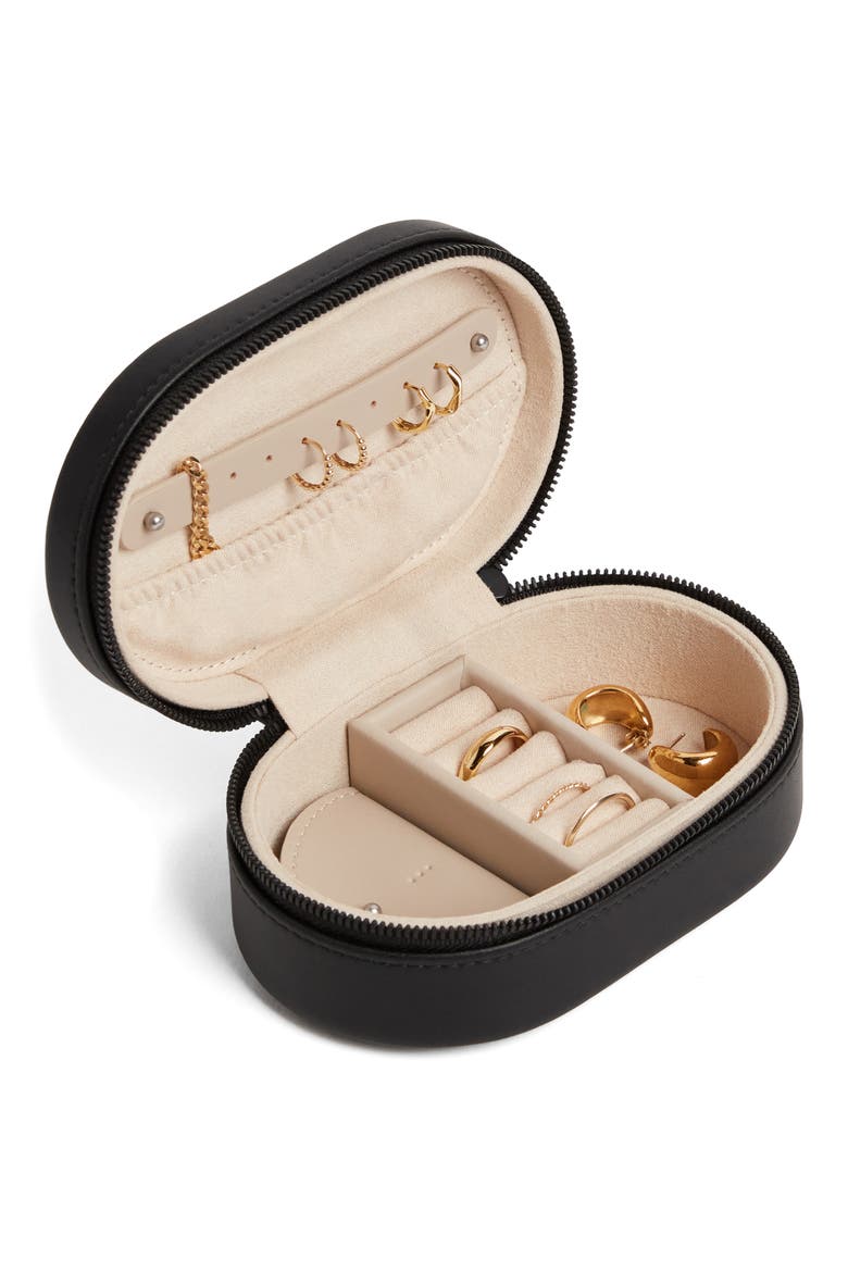 Travel Jewelry Case, Alternate, color, CARBON BLACK