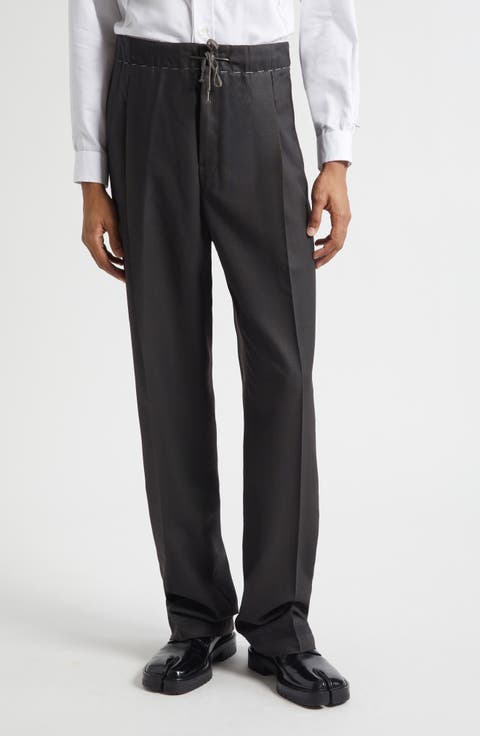 Pleated Mohair & Wool Pants