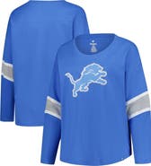 FANATICS Women's Fanatics Blue Detroit Lions Plus Size Redzone 3/4-Sleeve Scoop Neck T-Shirt