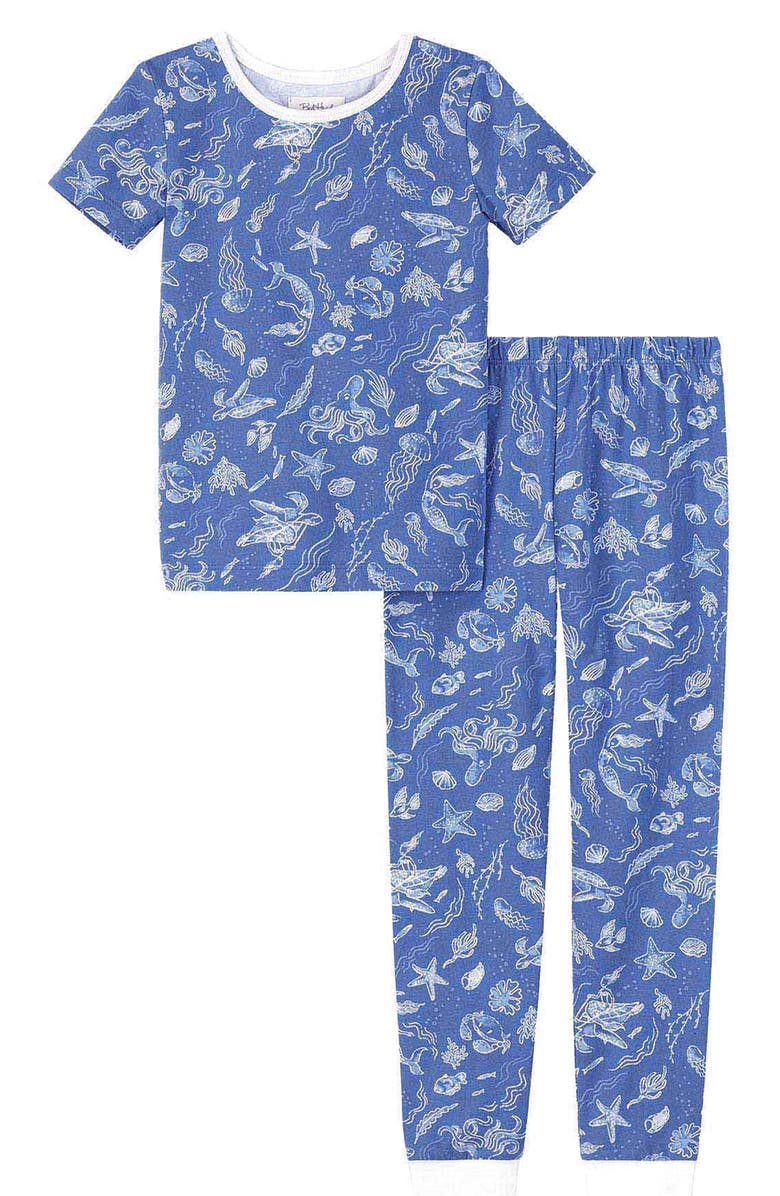 BedHead Pajamas Kids' Print Fitted Knit Two-Piece Pajamas, Main, color, 