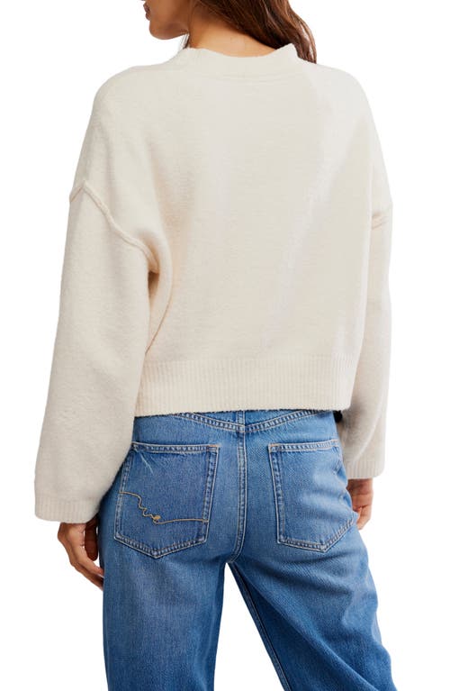 Free People Cool Of The Night V Neck Cardigan Sweater In Neutral