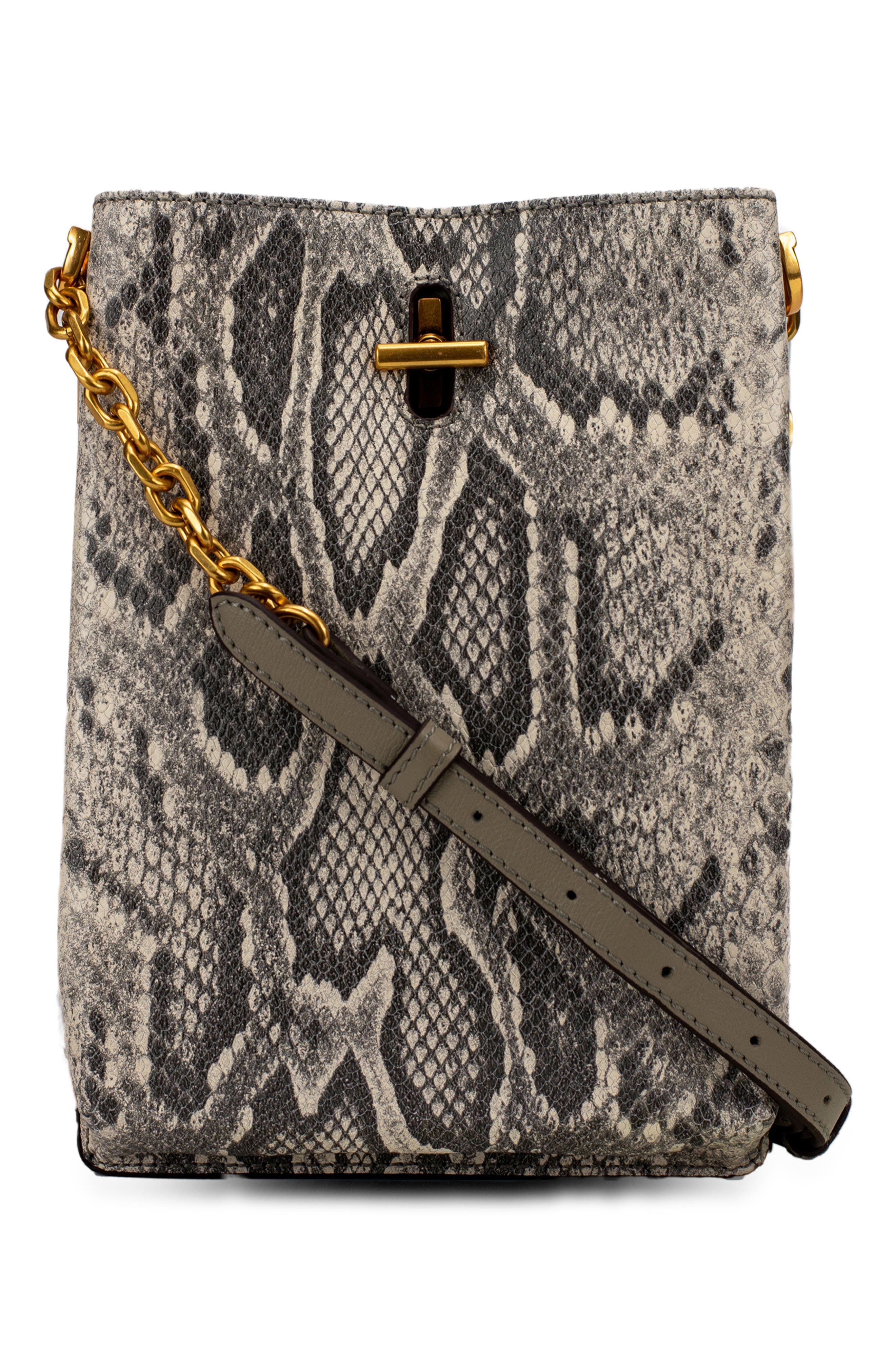 Thacker Pippa Snake Embossed Leather Crossbody Bag, Main, color, 