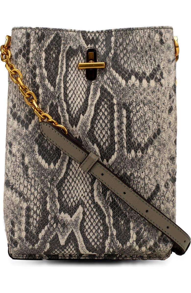 Thacker Pippa Snake Embossed Leather Crossbody Bag, Main, color,