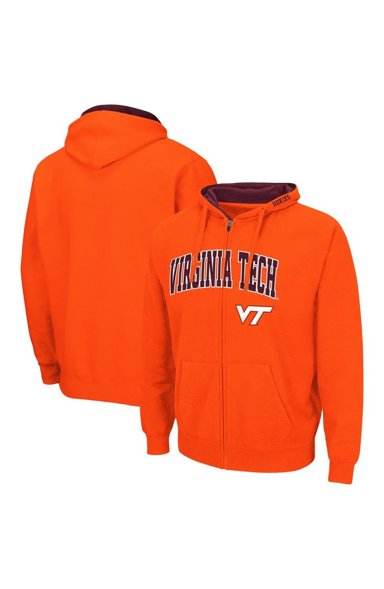 COLOSSEUM Men's Colosseum Orange Virginia Tech Hokies Arch & Logo 3.0 Full-Zip Hoodie, Main, color, 